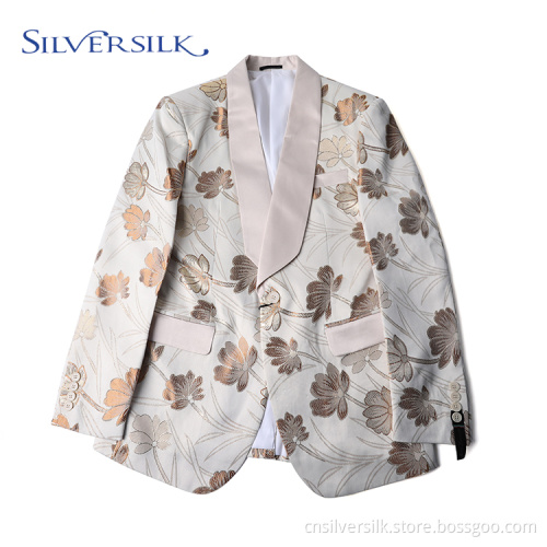 Jacquard Floral Jacket Tuxedo Suits Men Blazer